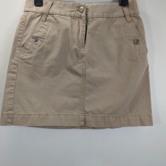 J Crew Classic Cotton Twill Chino Khaki Mini Skirt, Size 4 - Picture 1 of 7